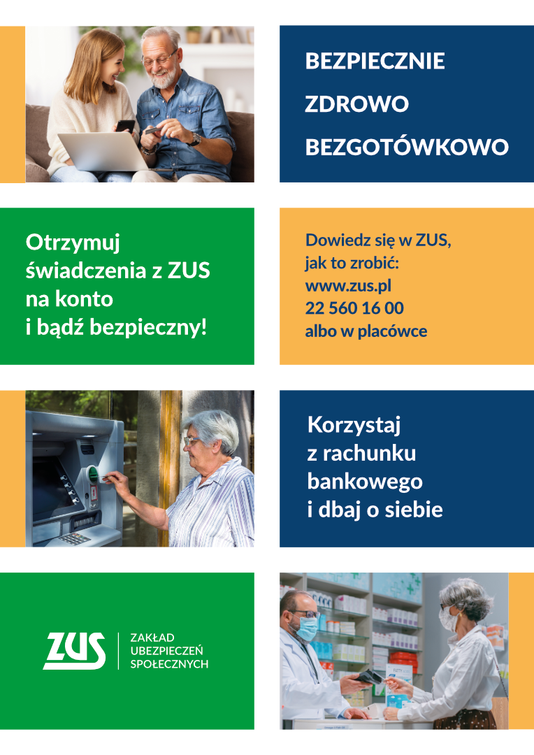 ZUS-Informacje dotyczące otrzymywania świadczeń z ZUS na konto bankowe